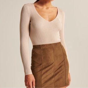 Abercrombie and Fitch Vegan Suede Brown Skirt. Size L